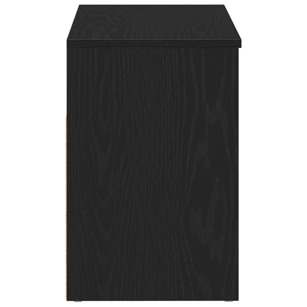 Panca per scarpe Rovere Nero 80 x 30 x 45 cm Legno multistrato 862703