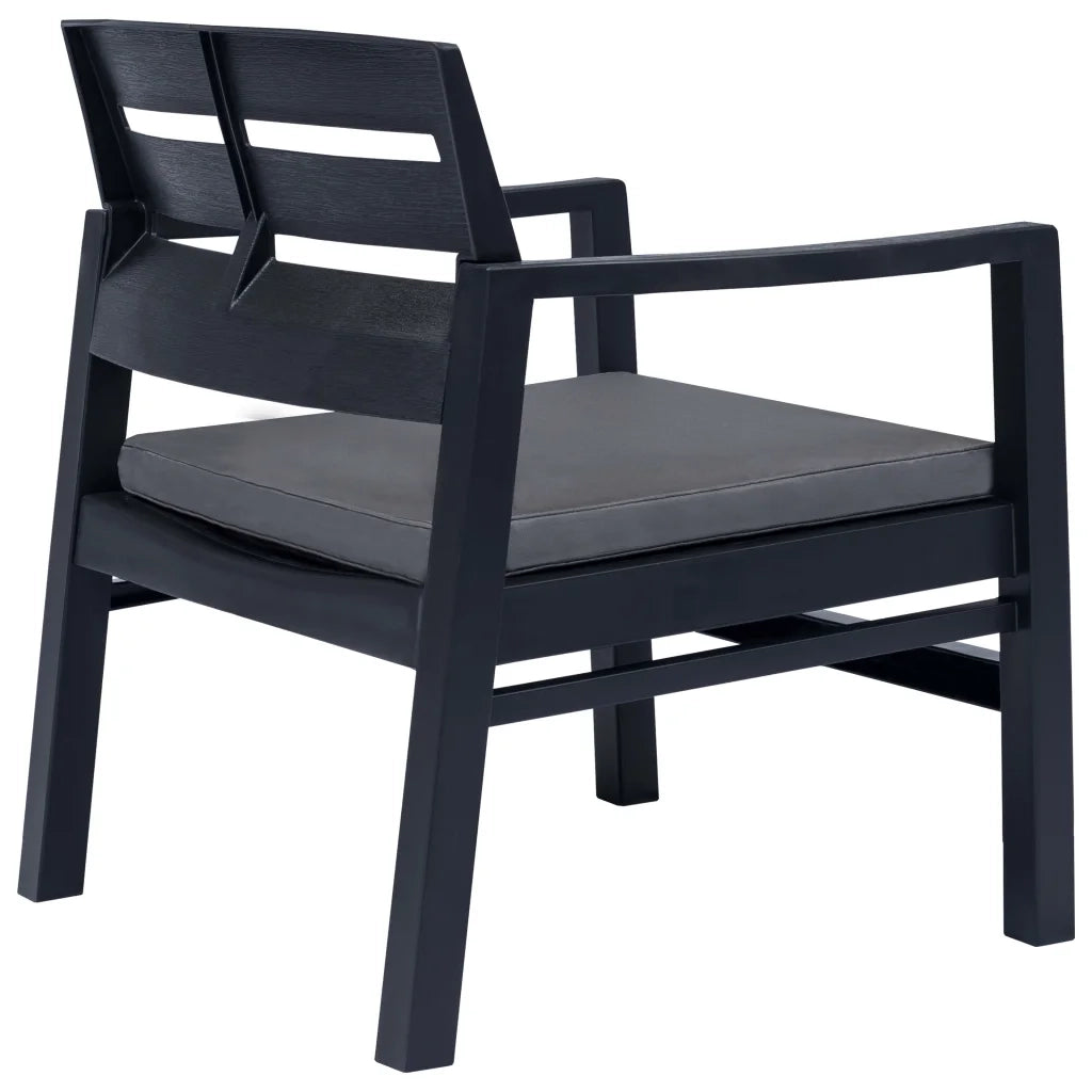 Set Salotto da Giardino 4 pz in Plastica Antracite  cod mxl 71162