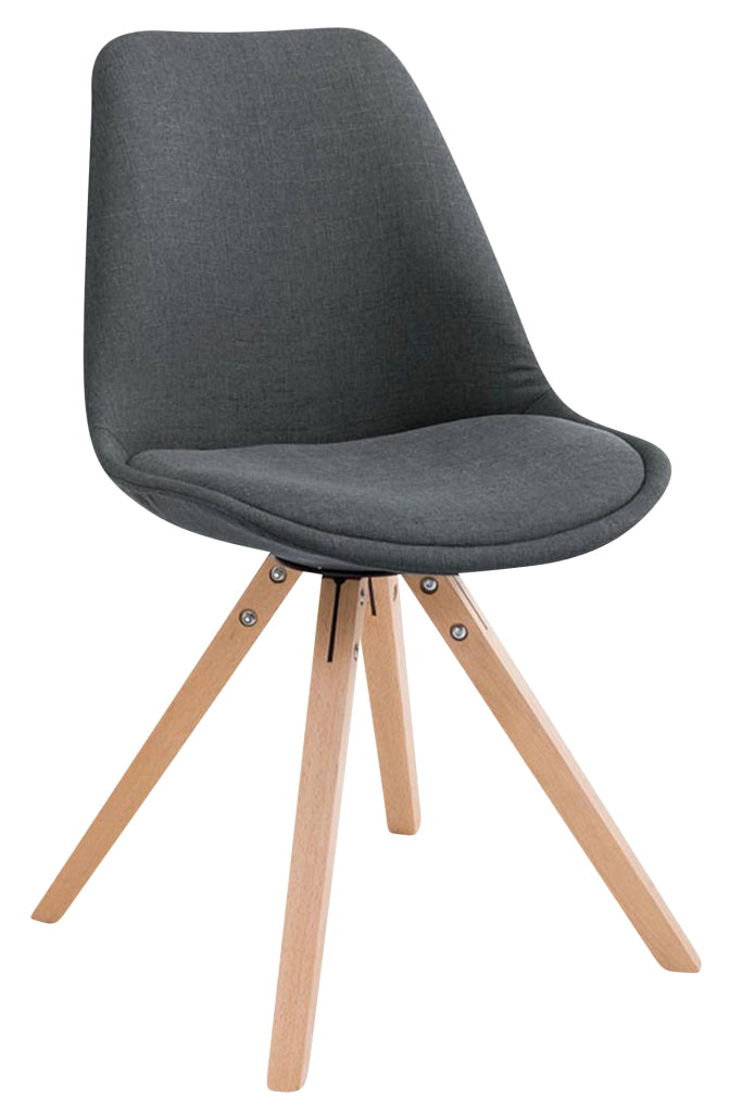 Set di 4 sedie per visitatori Toulouse Fabric Square grigio scuro,natura