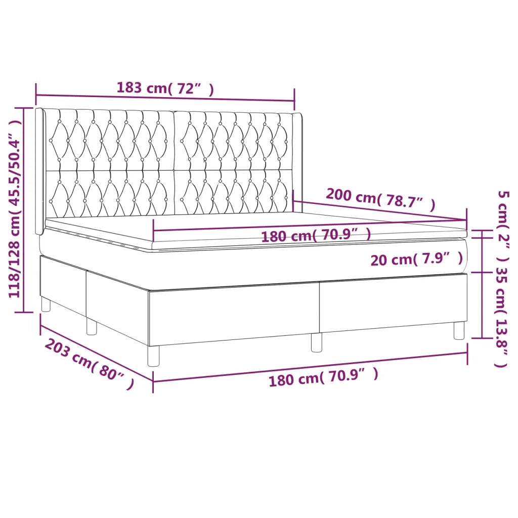 Giroletto a Molle con Materasso Tortora 180x200 cm in Tessuto 3132253