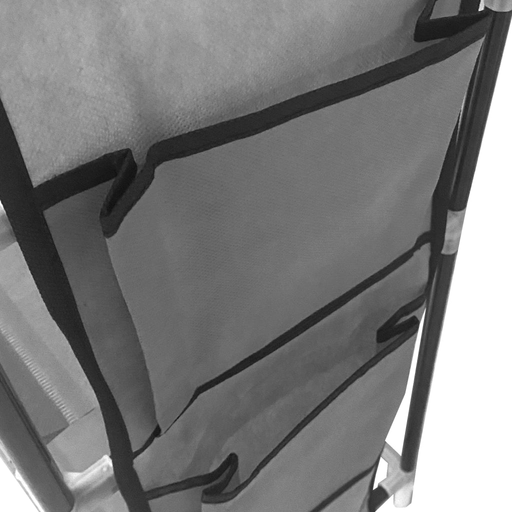 Scarpiera componibile in metallo Nyana Home fino a 21 paia 95x90x27cm, 4 tasche laterali, 4 altezze Grigio.