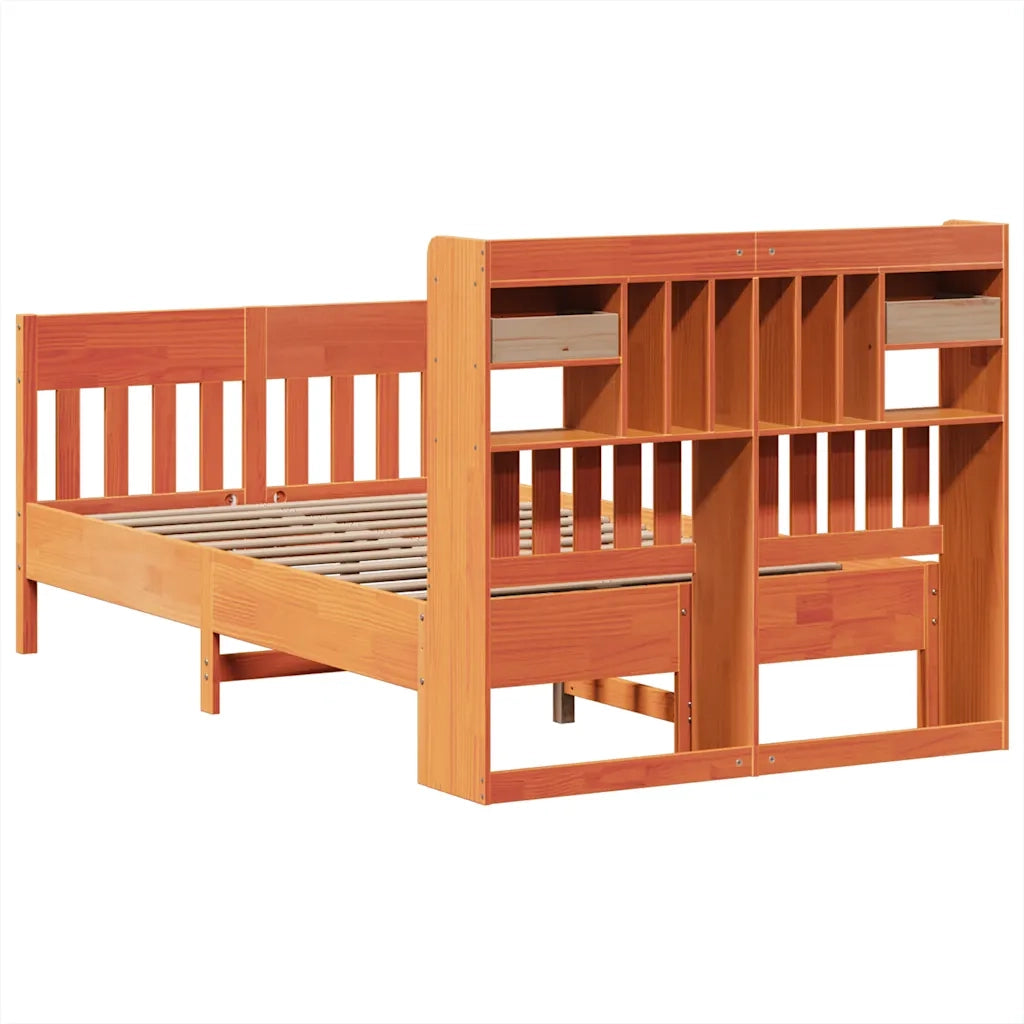 Letto matrimoniale | Letto per adulti | Letto senza Materasso Marrone Cera 135x190 cm in Legno di Pino