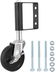 Set di Ruote per Porte in Legno con Pneumatici - Capacità di Carico 100 kg - Diametro 10,2 cm - Set di 4 Ruote con Funzione di Regolazione