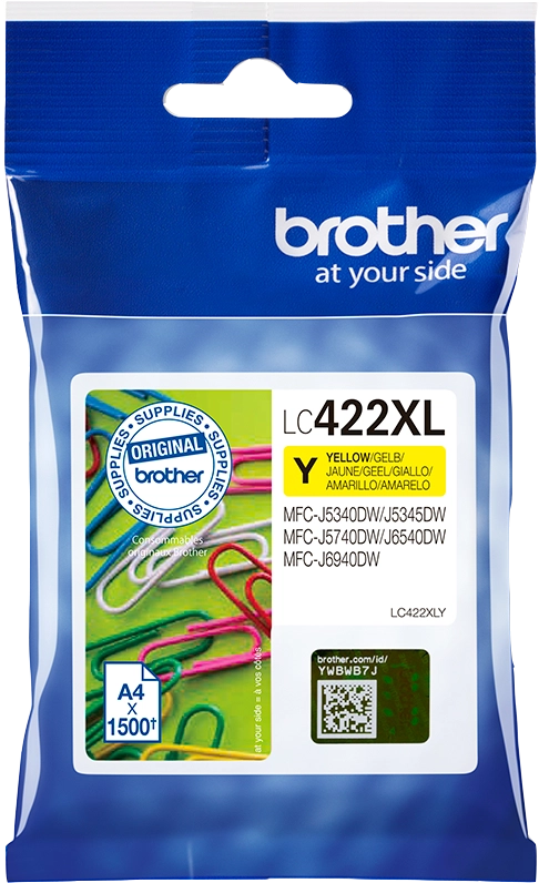 Brother LC-422XLY cartuccia d'inchiostro 1 pz Originale Giallo