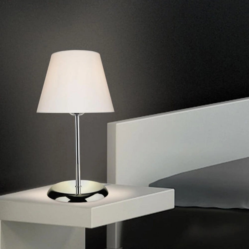 Lampada da tavolo Elva ASZ1047 in metallo e paralume tessuto