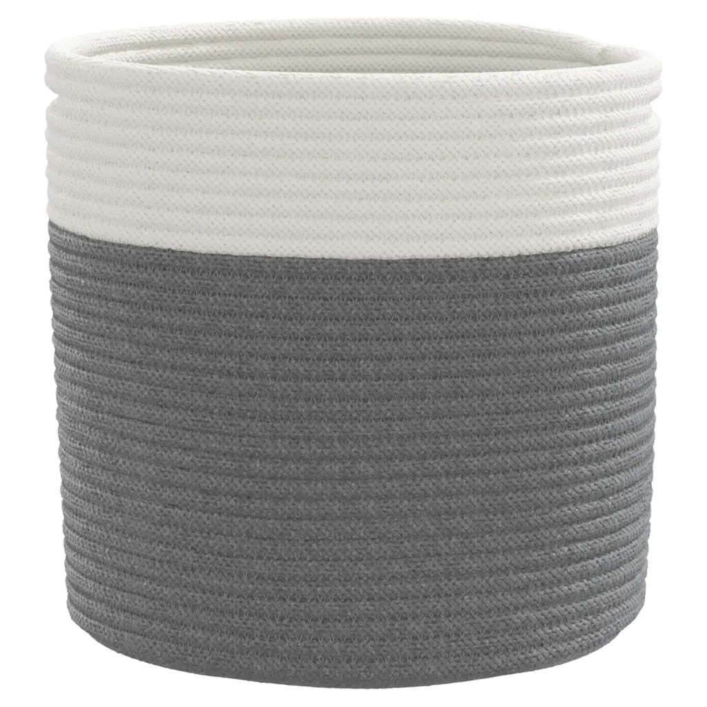 Cestini Portaoggetti 2 pz Grigio e Bianco ?28x28 cm in Cotone CFW3155094