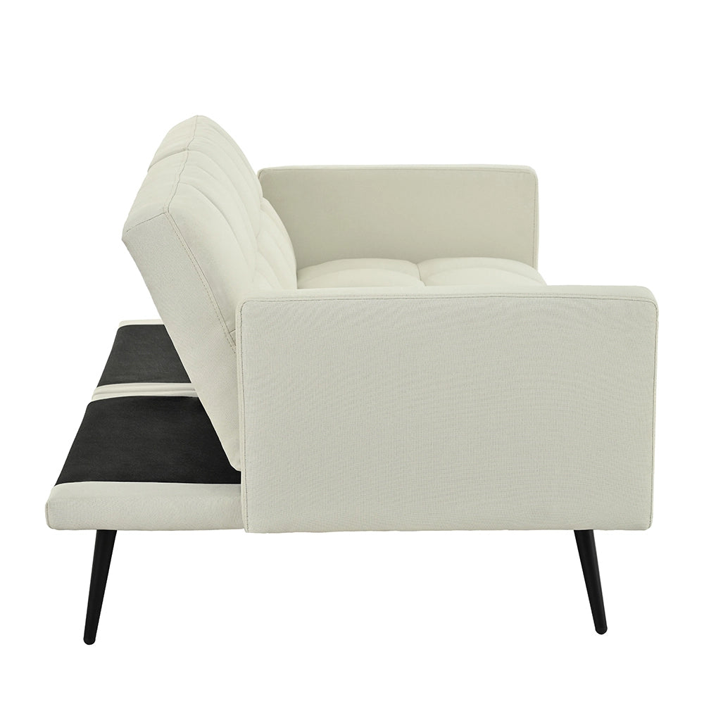 Divano futon moderno - Xylo - 146 cm - Beige - Schienale regolabile in 5 posizioni