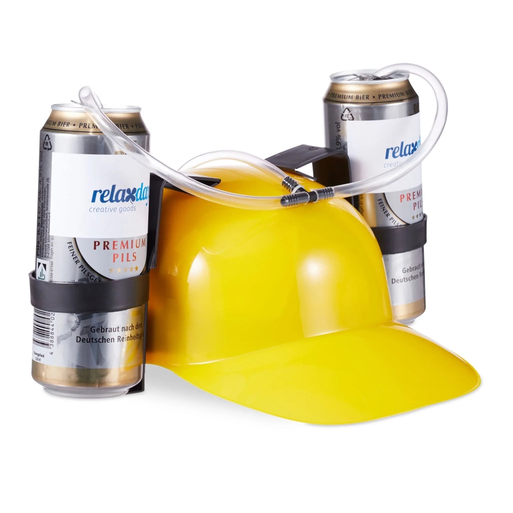 Casco da festa per bevande regolabile due portabevande 15 x 20 x 10 cm atmosfera festiva in plastica rossa 13_0006820