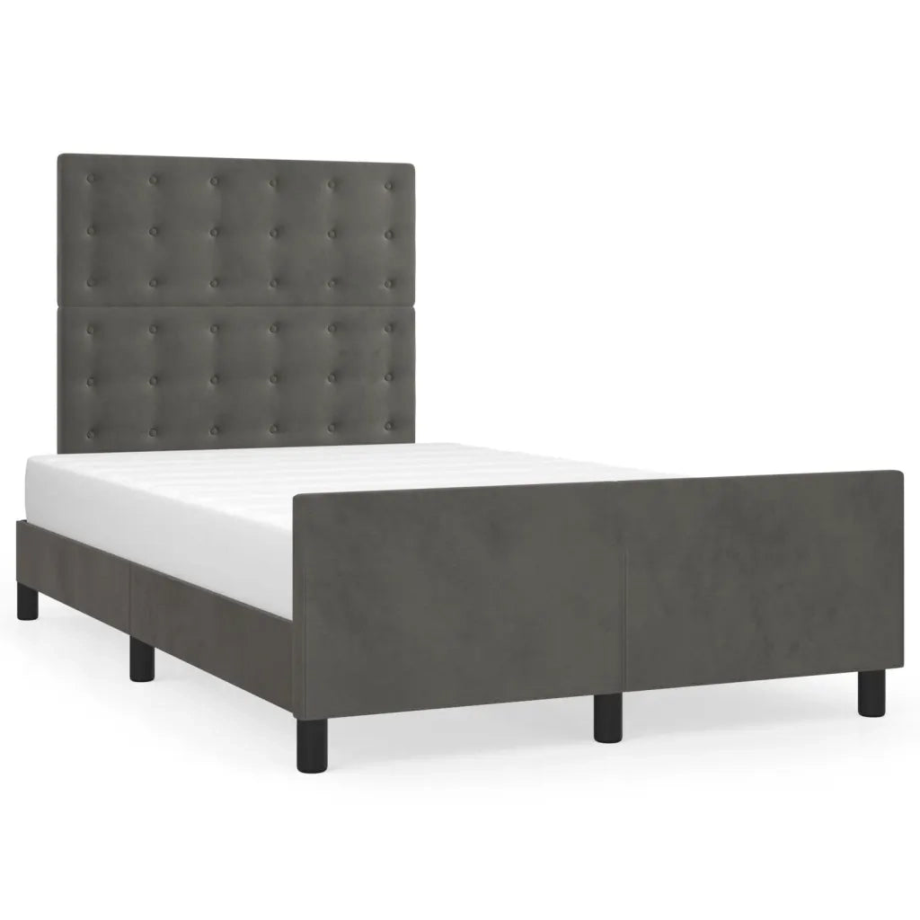 Giroletto senza Materasso Grigio Scuro 120x190 cm Velluto