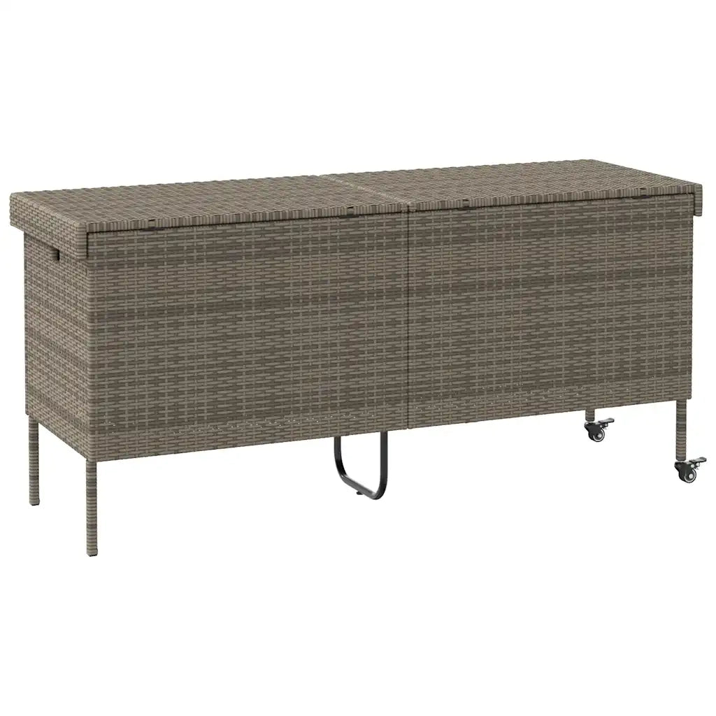 Contenitore da Giardino con Ruote Grigio 160x55x75cm Polyrattan 4103833