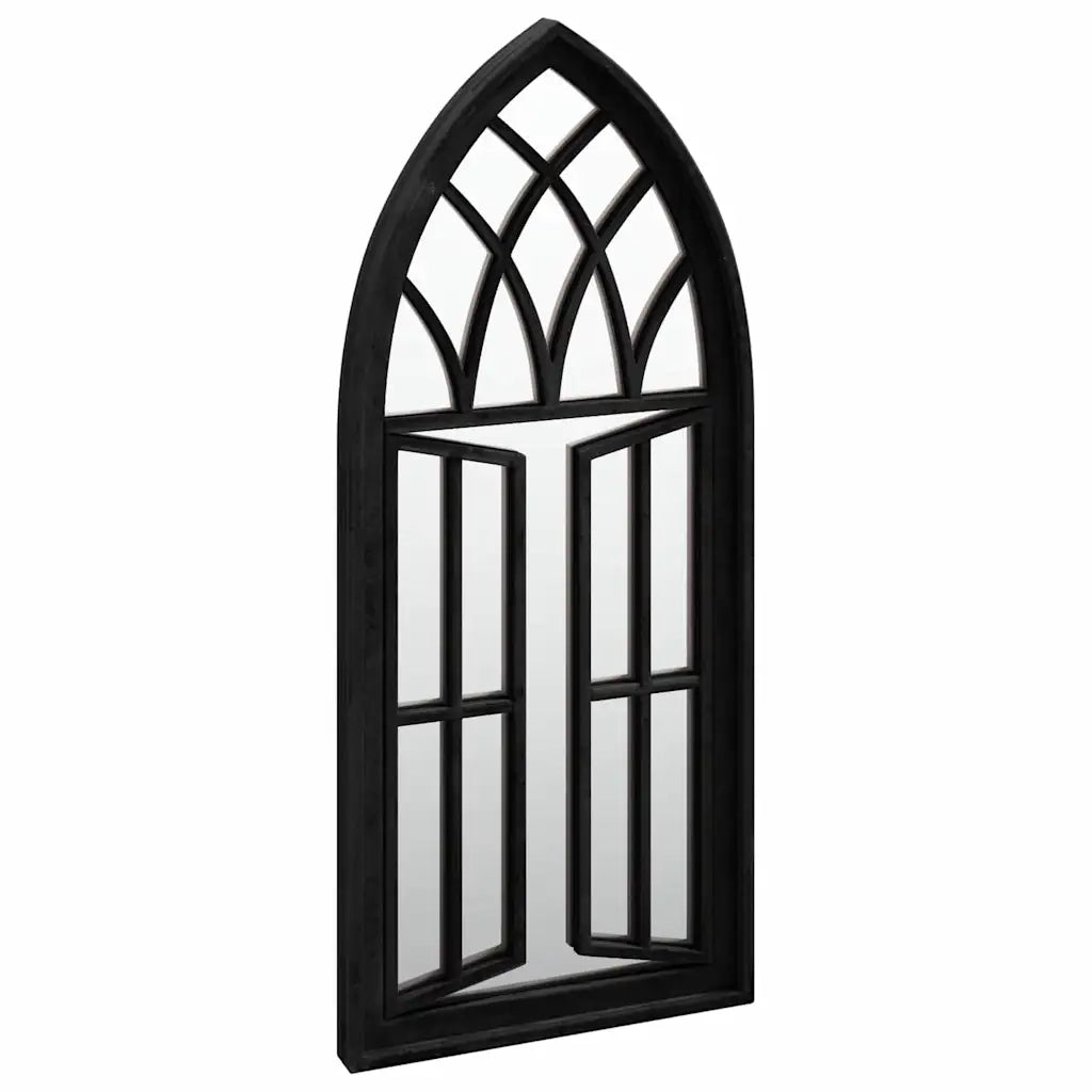 Specchio da Giardino-Specchio Decorativo-Specchio Esterno Nero 70x30 cm in Ferro per Uso Esterno 288469