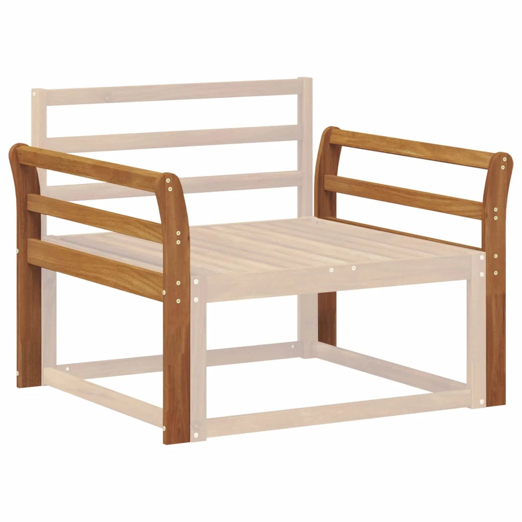 Bracciolo 2 pz Naturale 79 x 8 x 60 cm Legno di Acacia Massello 900581