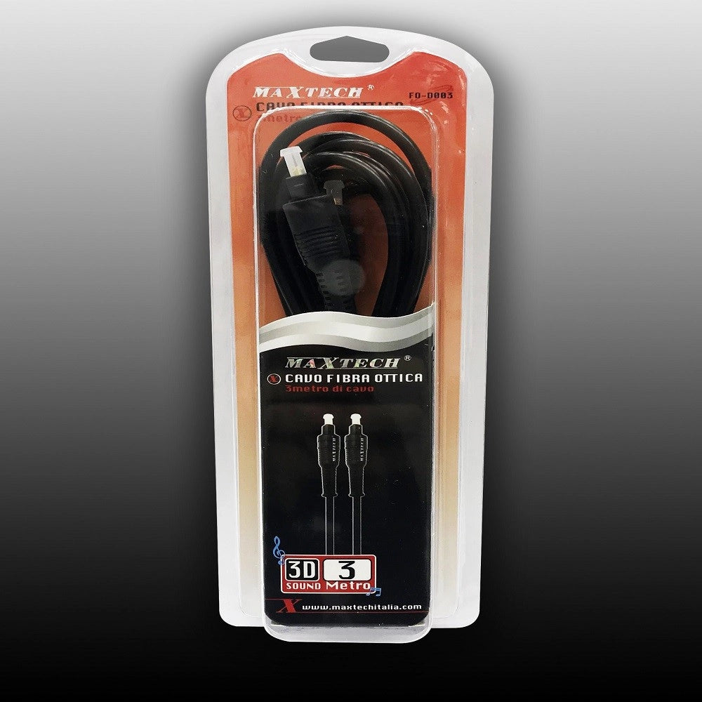 Trade Shop - Cavo Fibra Ottica Da 3 Metri Digital Surround Audio Digitale 3d Maxtech Fo-d003 -