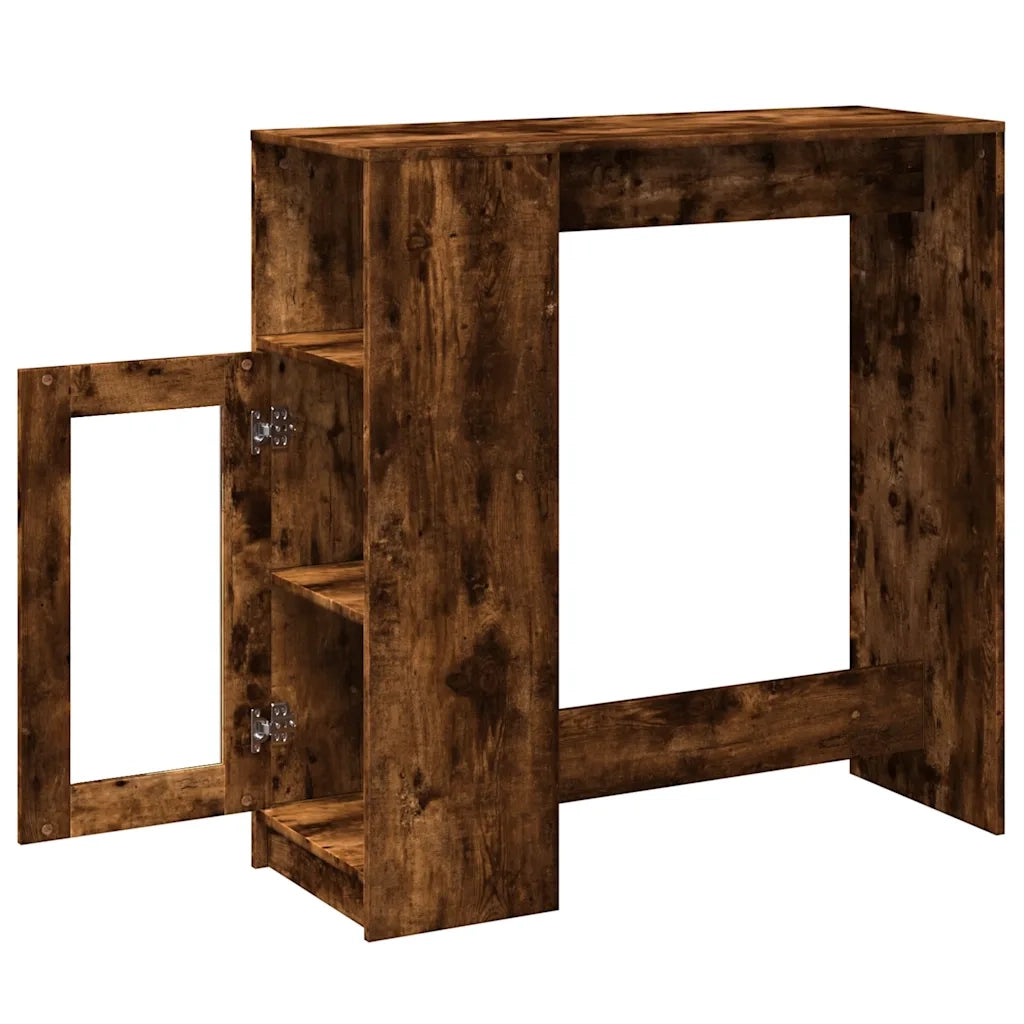 vidaXL Tavolo Bar con Rastrelliera Rovere 101x40x103,5 cm Multistrato
