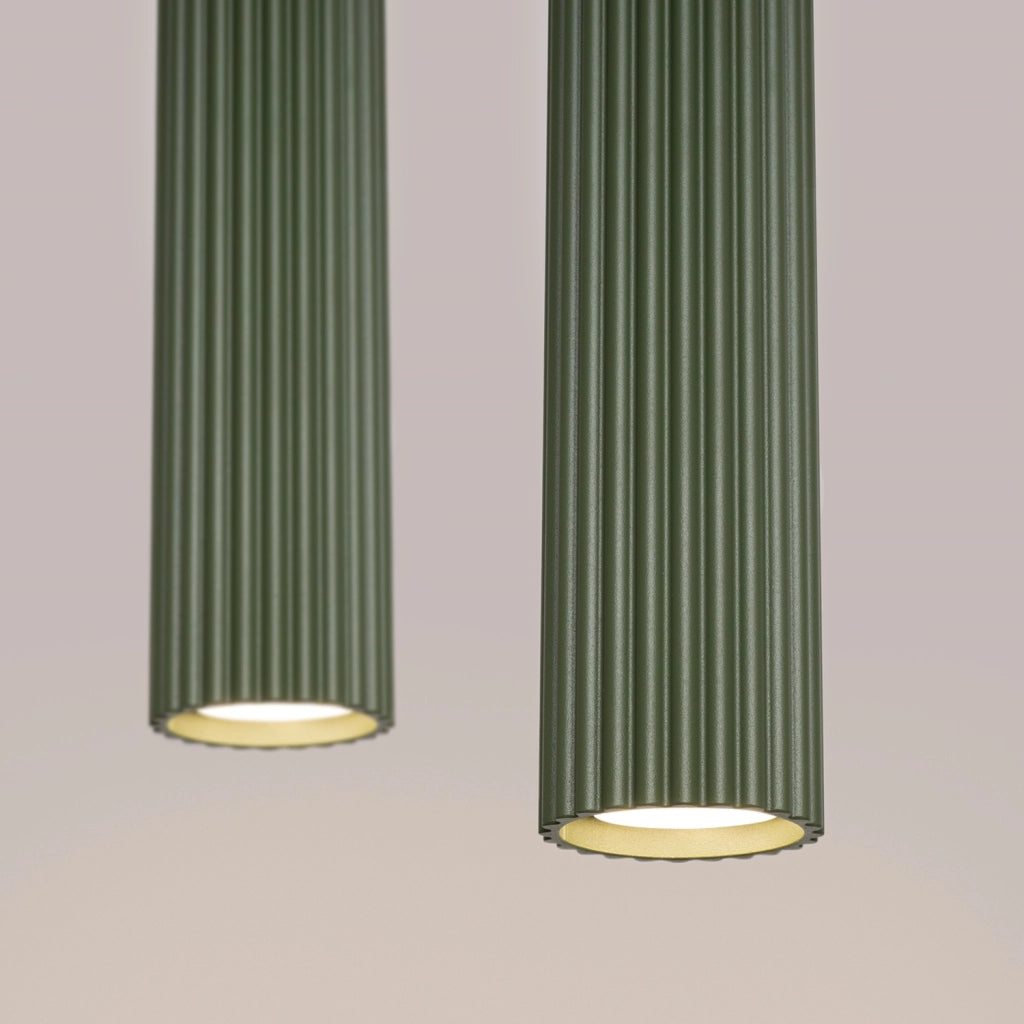 Lampada a sospensione GRAVIO barra verde oliva nera 2xGU10