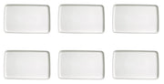 Set 6 Vassoi Snack Rettangolari 16x8x1,5 cm in Porcellana Allluminica Kaleidos Aluxina Bianchi