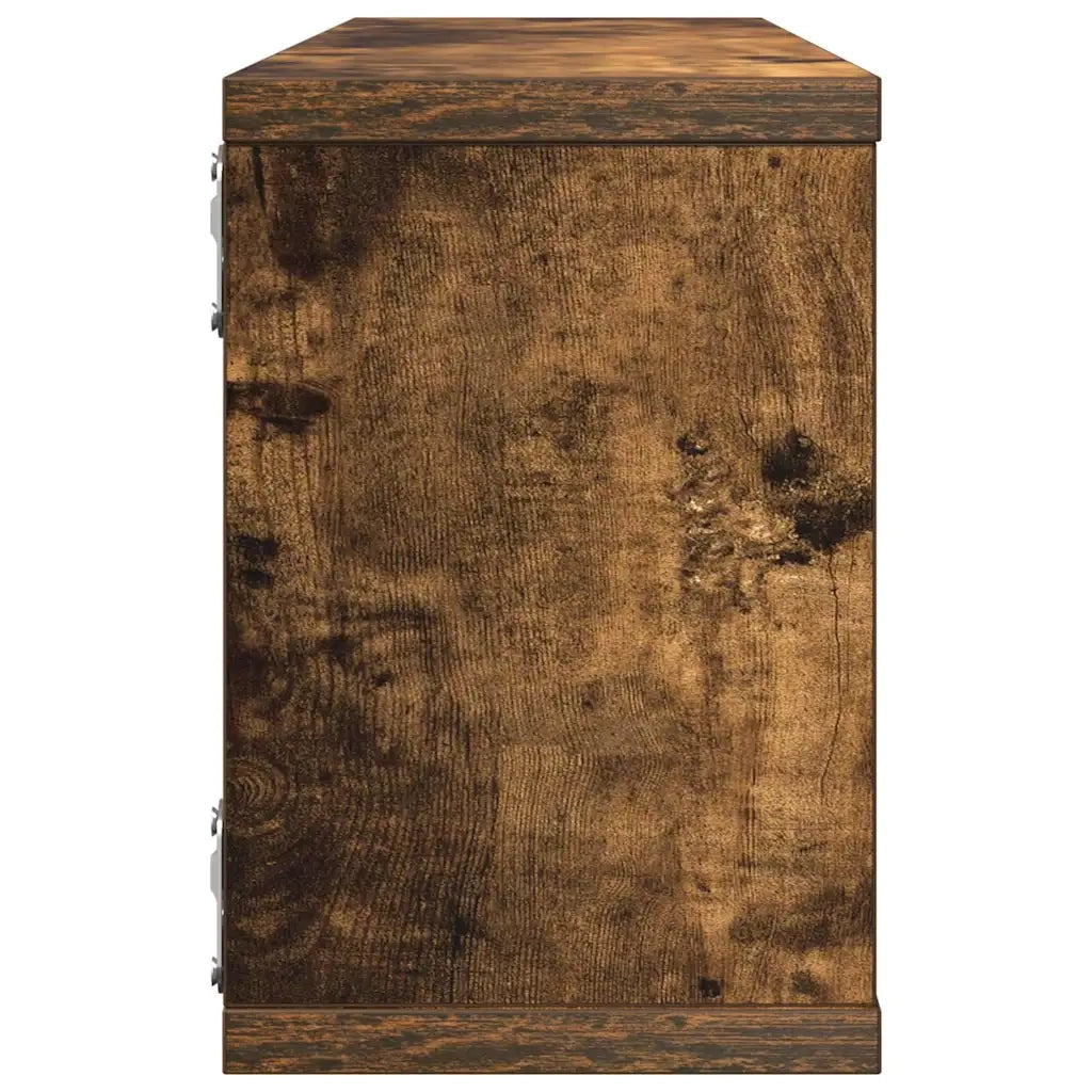 Mensole Cubo Parete 4 pz Rovere Fumo 60x15x23 Legno Multistrato cod mxl 54199