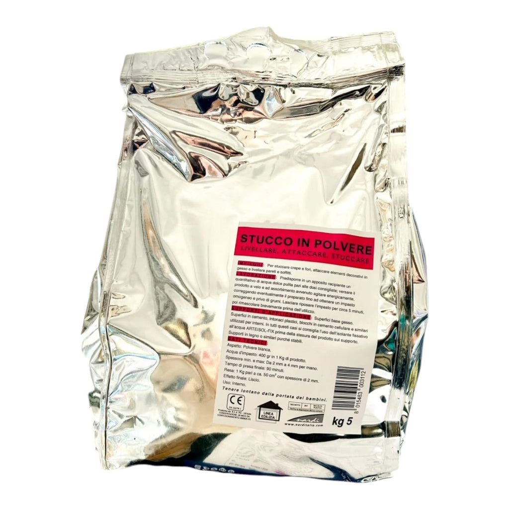 Stucco in Polvere Bianco Briko Line 5 kg  Miglior Stucco per Rasature e Cartongesso