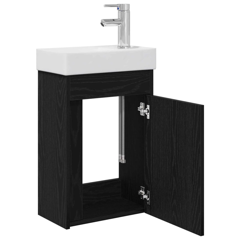 Mobile bagno con rubinetto Rovere Nero 40,5 x 22,5 x 62 cm