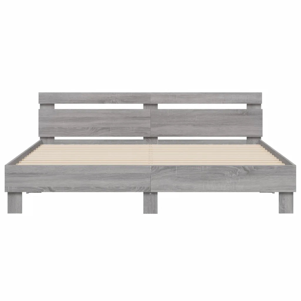 Giroletto Testiera Grigio Sonoma 160x200 cm Legno Multistrato 3207411