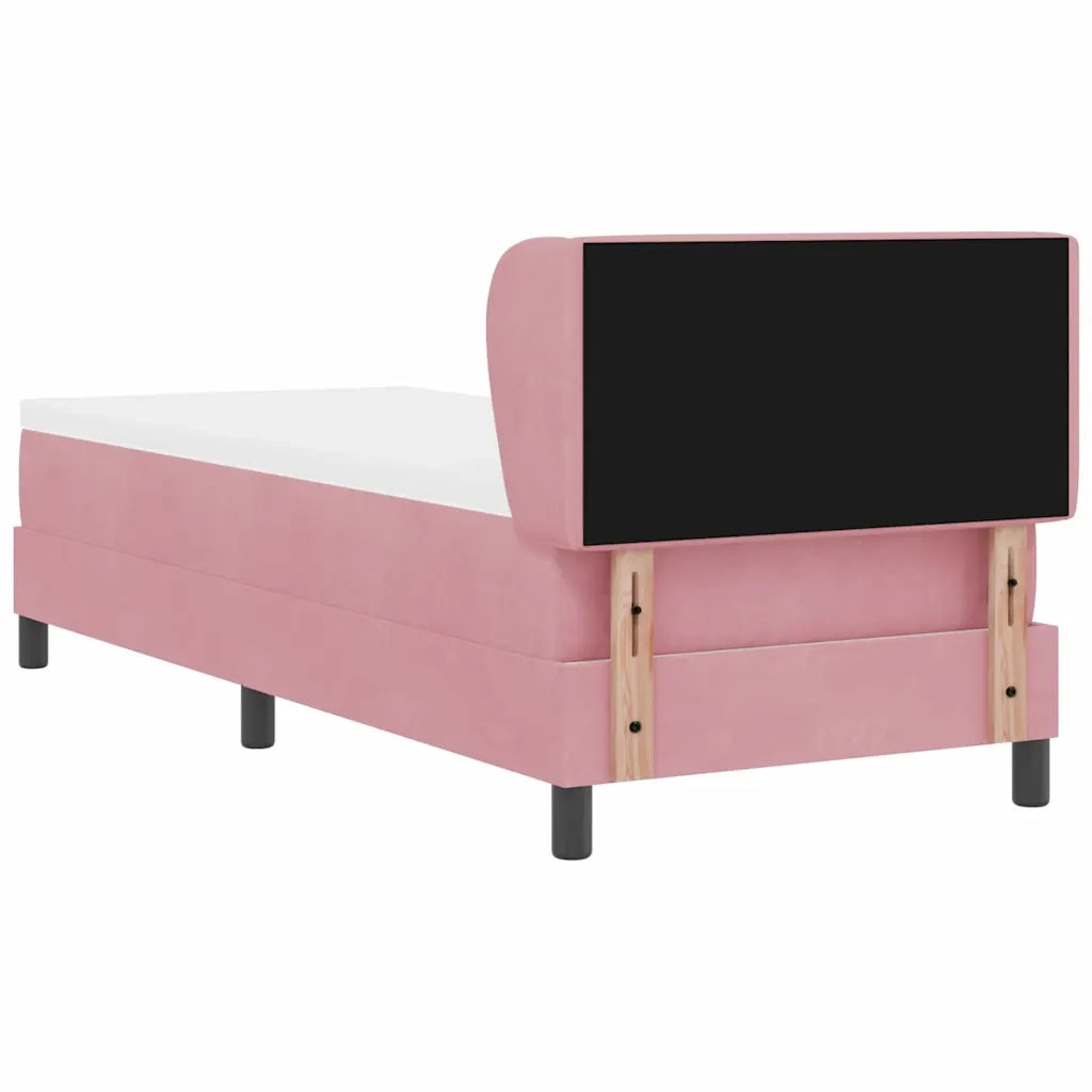 Letto a molle con testiera Rosa 80 x 200 cm Velluto 3340309