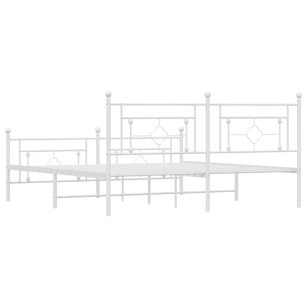 Giroletto con Testiera e Pediera-Struttura Letto Metallo Bianco 183x213 cm 694261