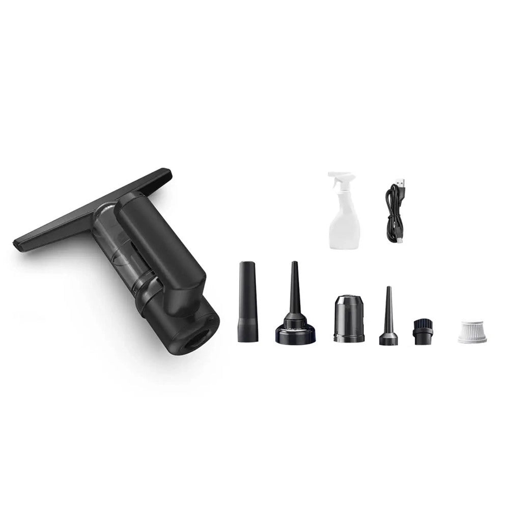 Trade Shop - Pulitore Multifunzione Aspirapolvere Soffiatore Tira Acqua Vetri Senza Fili 5in1 Elettrico -