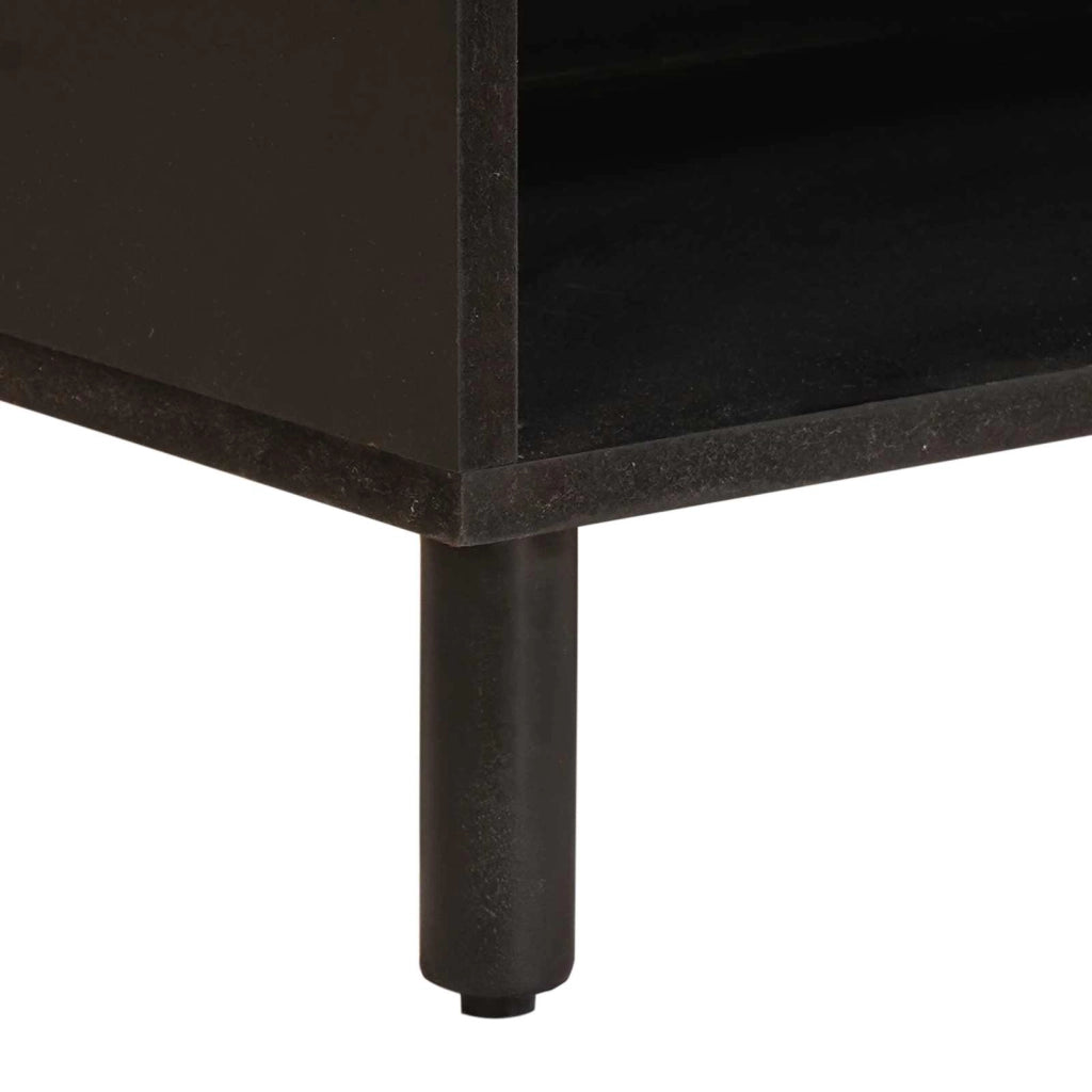 Mobile TV moderno e compatto con spazio interno stile minimalista 80 x 33 x 46 cm legno di mango bianco 02_0057767