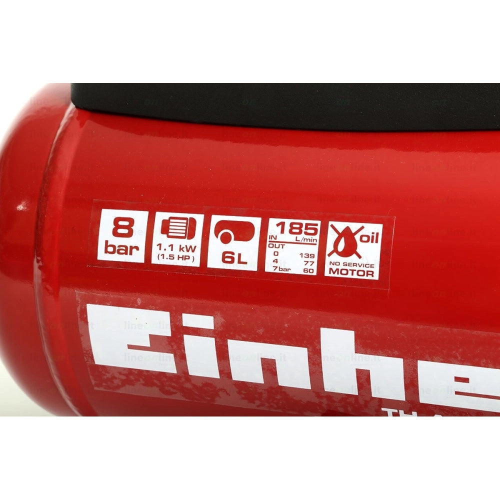 Trade Shop - Compressore Portatile 6 Lt Einhell Th-ac 190/6 Of Motore 1,5 Hp -