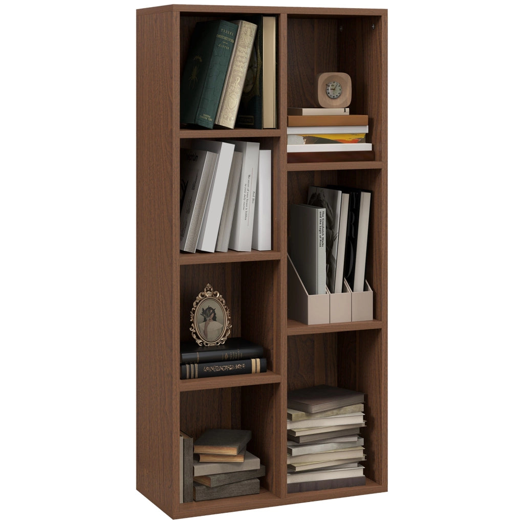 Libreria a Cubi 50x24x106 cm Vani a Giorno di Diverse Dimensioni Rivestimento in Melamina Color Noce