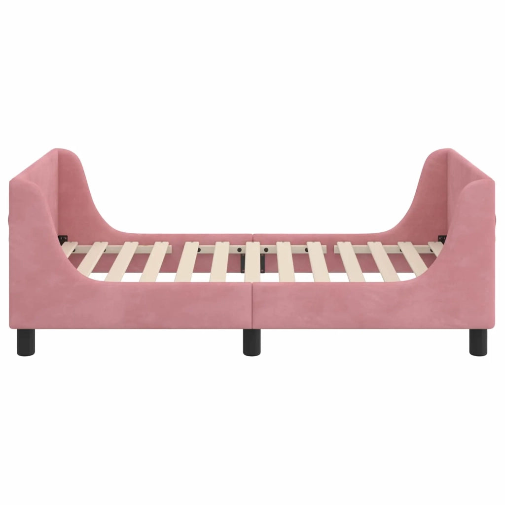 Struttura letto bambini con testata Rosa 80 x 160 cm Velluto