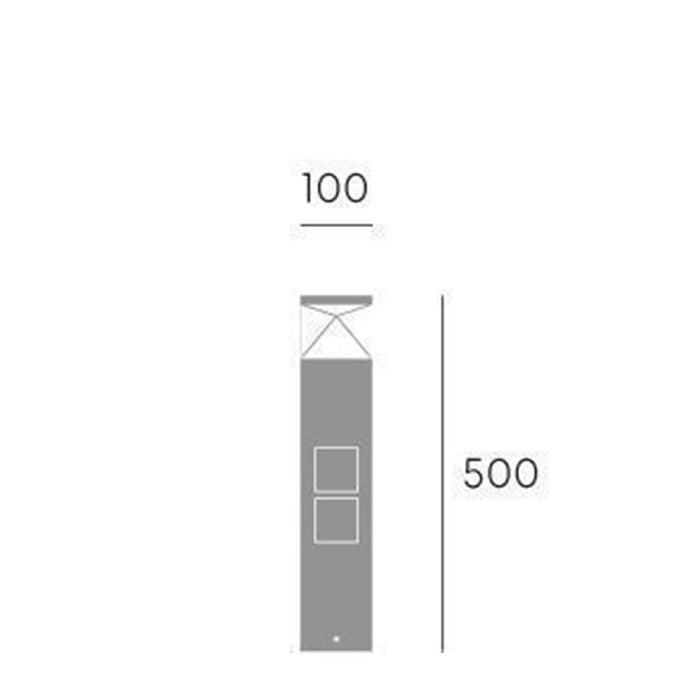 Paletto Basso Moderno Diamond Con Prese Alluminio Grafite 12W Led 4000K