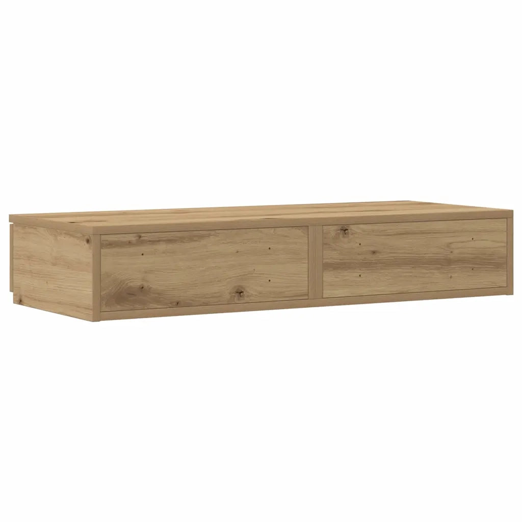 Cassetti per letto | Comodino | Armadio da Notte | Mobiletto da notte Rovere artigianale 75 x 36,5 x 16,5 cm