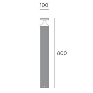 Paletto Alto Moderno Diamond Alluminio Grafite E Termoplastica 12W Led 4000K
