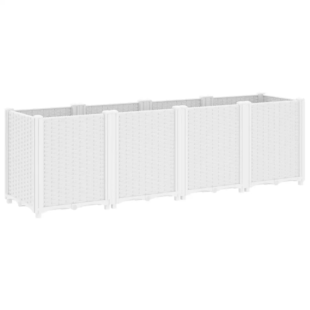 Fioriera | Cassetta per fiori | Vaso da Giardino Bianca 160x40x53 cm in PP