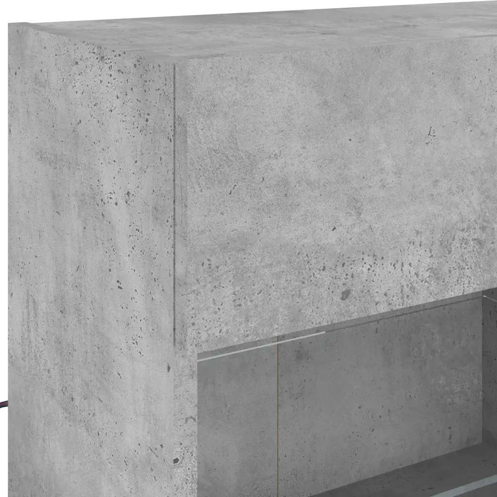 Mobile TV a Parete con Luci LED Grigio Cemento 98,5x30x60,5 cm 837109