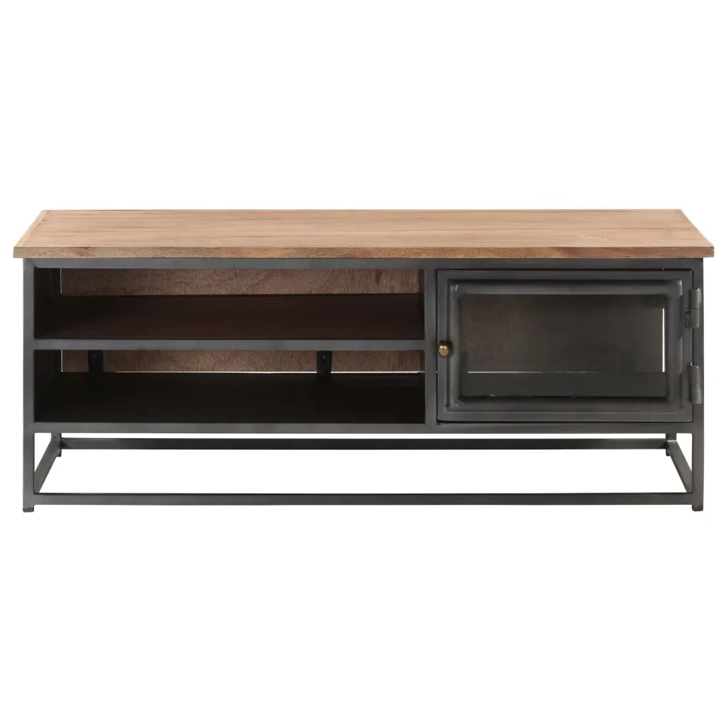 Tavolino da Salotto Grigio 90x50x35 cm in Massello di Acacia 323500