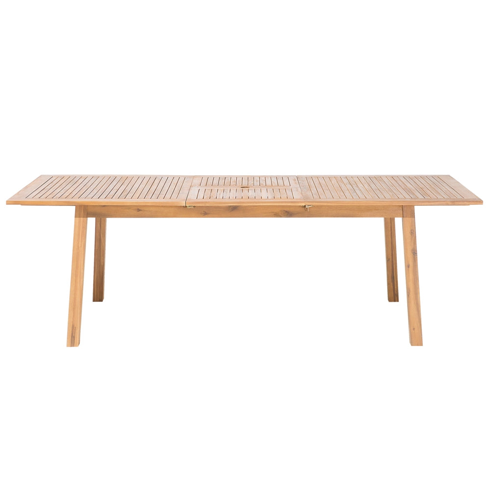 Tavolo da pranzo da giardino in marrone chiaro di acacia 180 - 240 x 100 cm allungabile 8 posti rettangolare