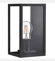Applique lanterna Nera da Parete IP44 E27, Lampada Esterna in Alluminio, Illuminazione per Ingresso, Vialetti, Patii