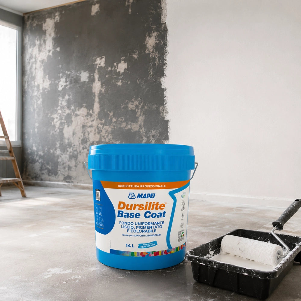 Mapei dursilite base coat fondo murale liscio colorabile per supporti disomogenei *** formato 14 lt, confezione 1