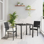 Set da Pranzo per Giardino con cuscino 3 pcs Nero polyrattan 3380078