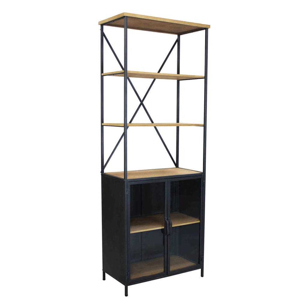 Libreria Industrial in Acciaio Legno cm 68x39x183 - WINSTON