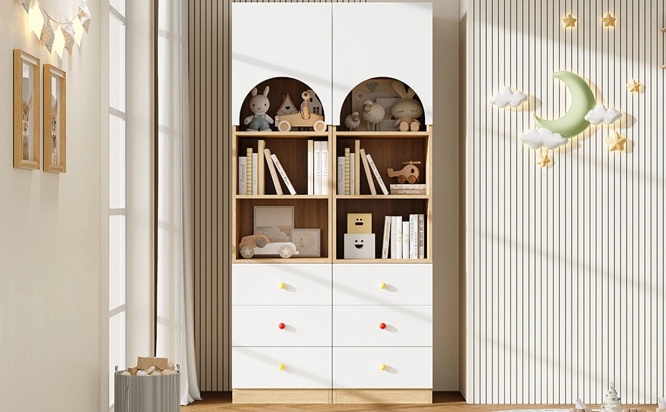 ARMADIO Alto 50x50x200 cm MDF Bianco e effetto legno
