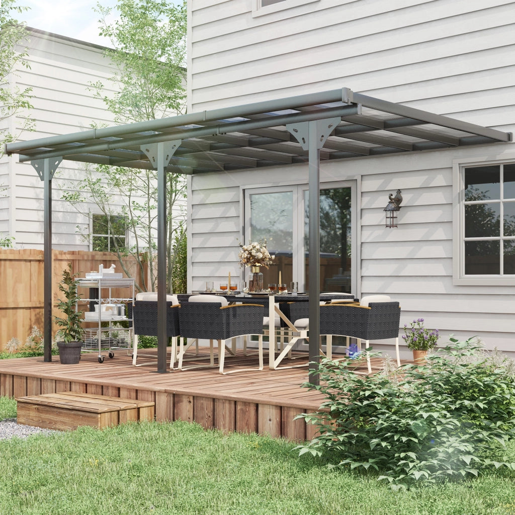 Pergola 4x3 m ¨C zephmum ¨C Grigio Alluminio 231-250 cm regolabile