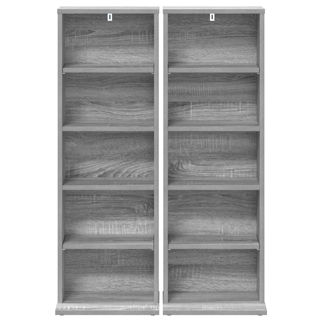 Mobile per CD 2 pz Sonoma grigio 33 x 23,5 x 97,5 cm 8012701