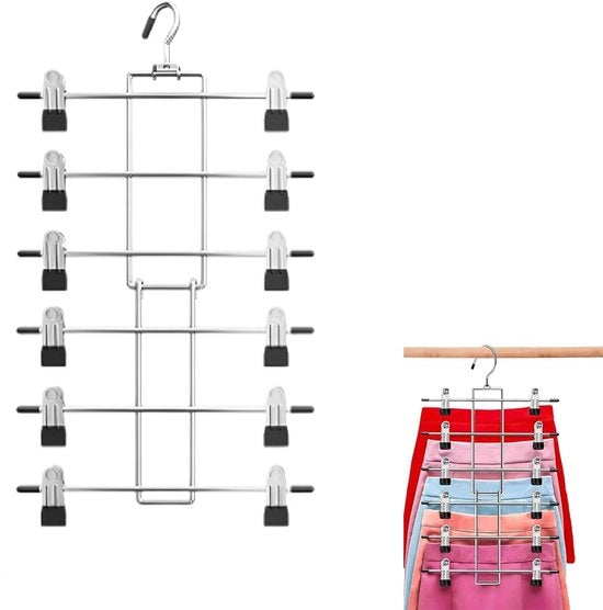Hanger 4-in-1 Opvougbile - Antiscivolo - 6 strati - Hanger per Abito con Alta Capacità di Carico - Spazievitore