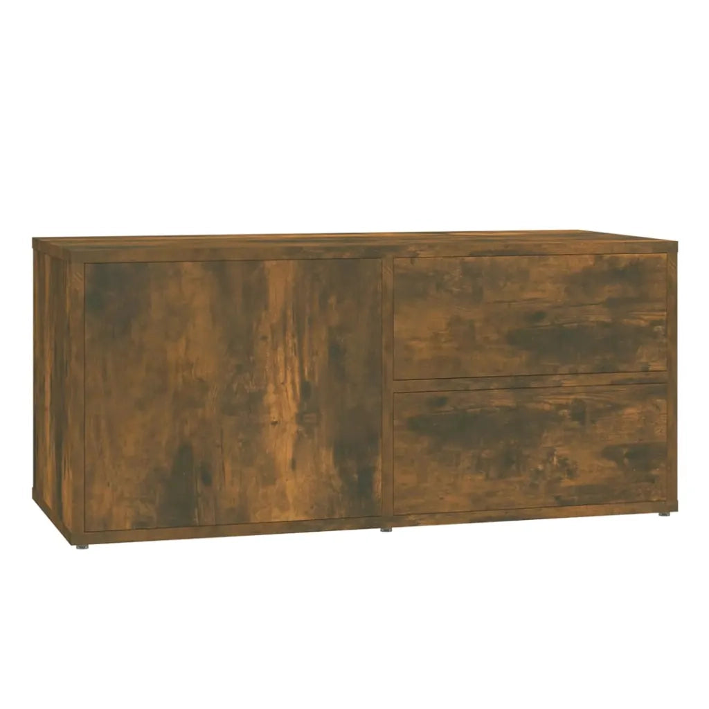 Mobile Porta TV Rovere Fumo 80x34x36 cm in Legno Multistrato 815495
