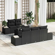 Set Divano da Giardino con cuscino Nero polyrattan 3346943