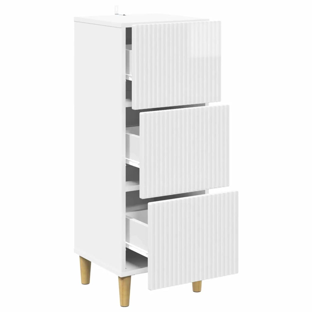 Mobile con Cassetti Bianco Lucido 33 x 34,5 x 90 cm 894619
