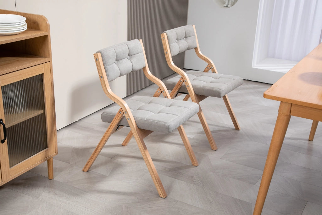 SEDIA Pieghevole Imbottita Set da 2 pezzi Grigio Legno